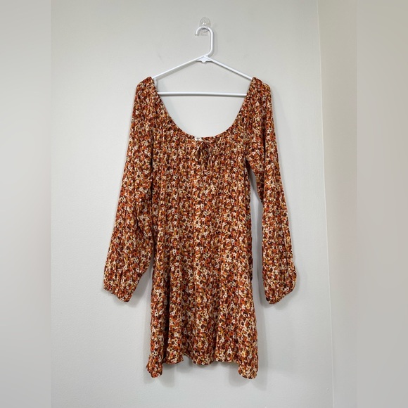 Billabong Floral Fit Long Sleeve Mini Dress Beach Tropical Size SP NWOT - Picture 2 of 13